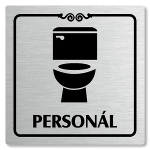 WC personál, 80x80mm, stříbrná, Texas